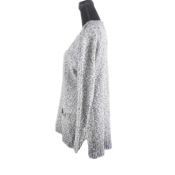 J.Jill Womens S Grey Black Marled 2 Pocket Cotton Blend Tunic Top - Picture 6 of 7